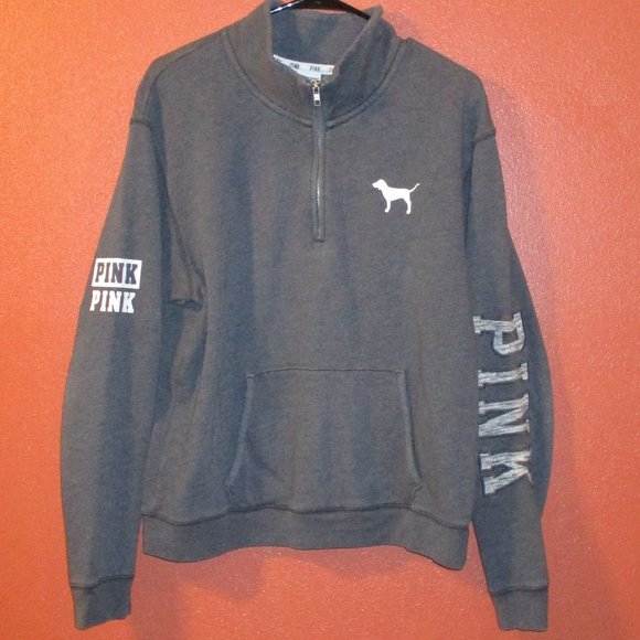 PINK Victoria's Secret Tops - PINK Victoria's Secret Large Gray White Pullover